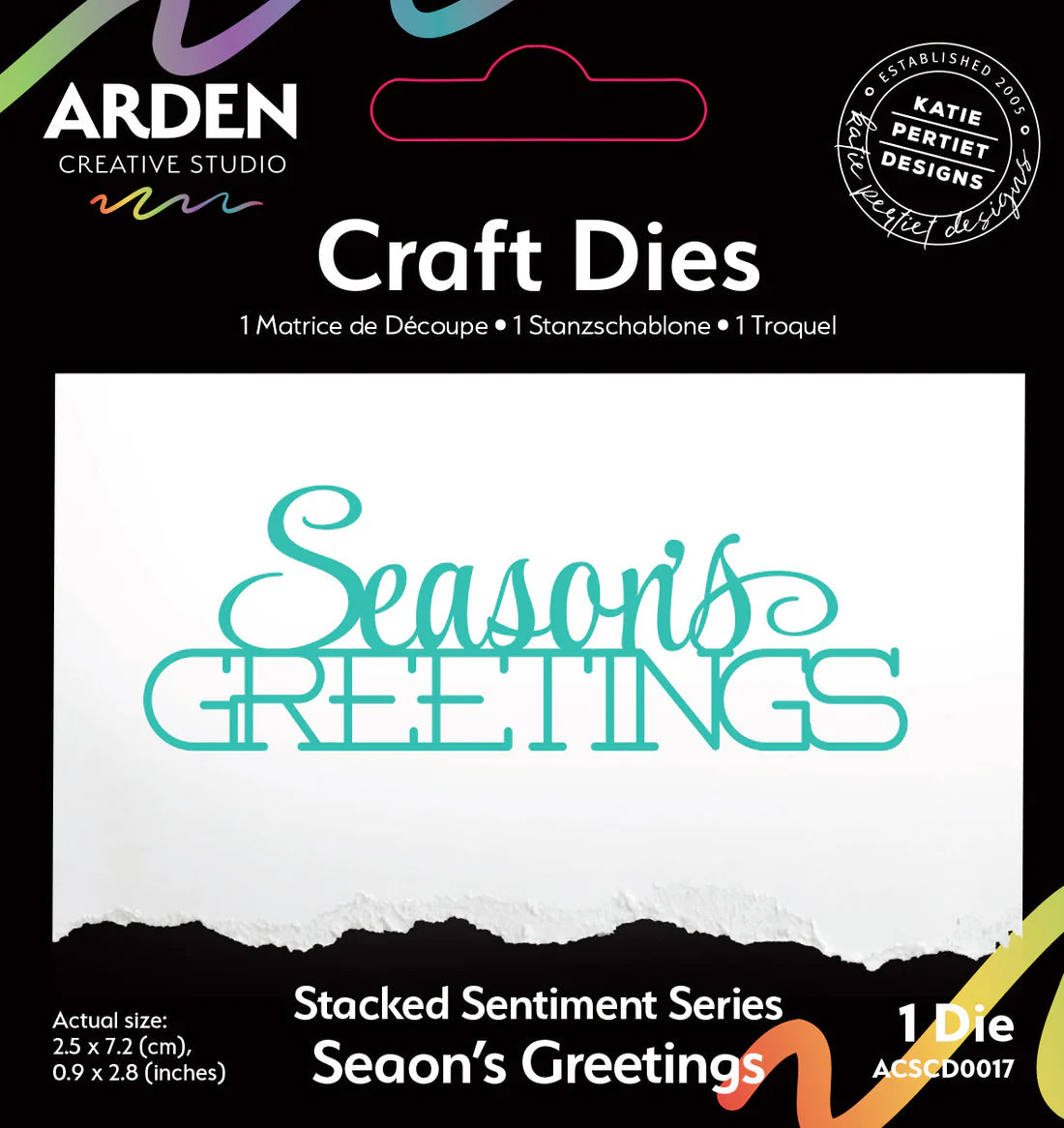 Arden Creative Studio Sentiment Series Stacked Season's Greetings Craft Die
