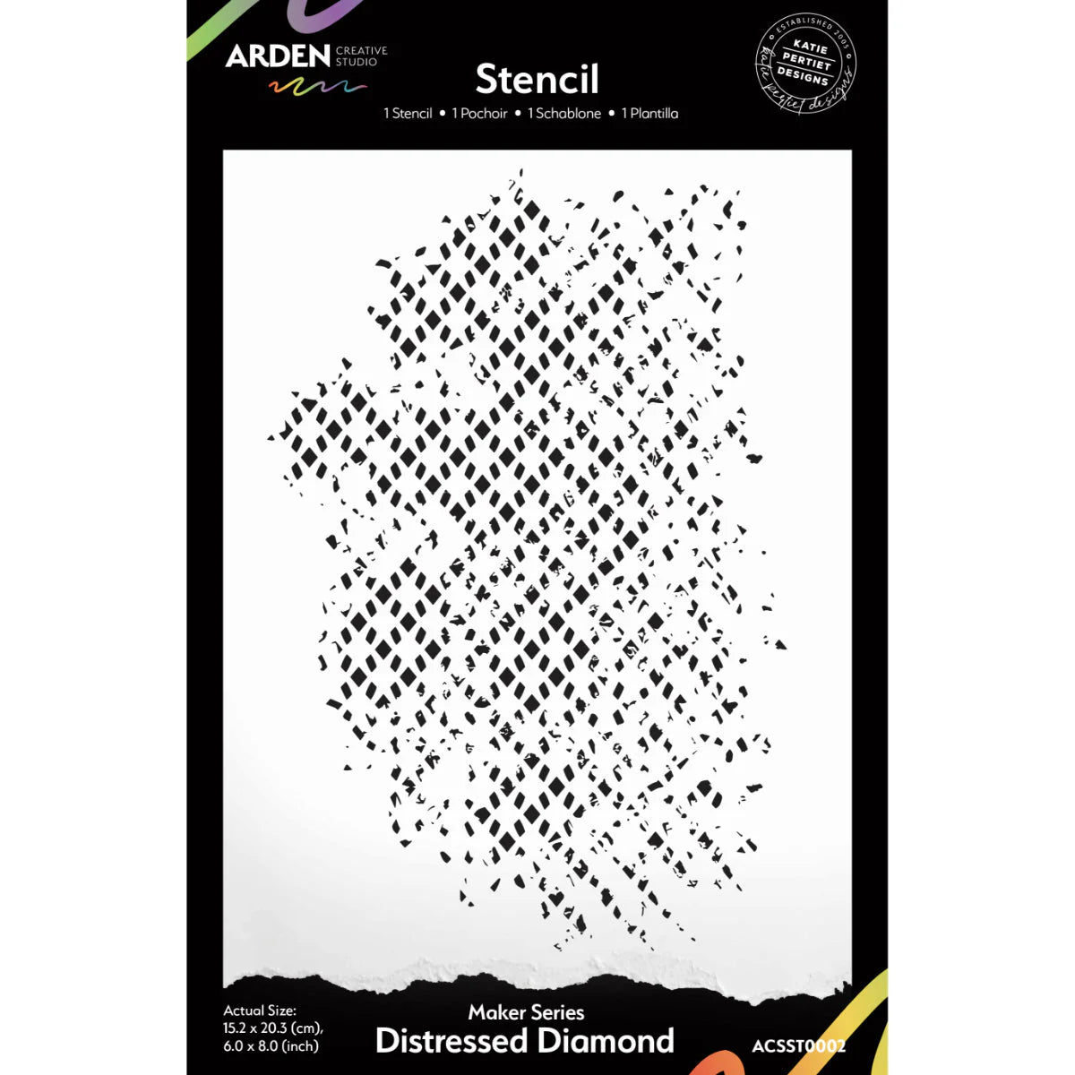 Arden Creative Studio Katie Pertiet Vintage Maker Series Stencil Distressed Diamonds