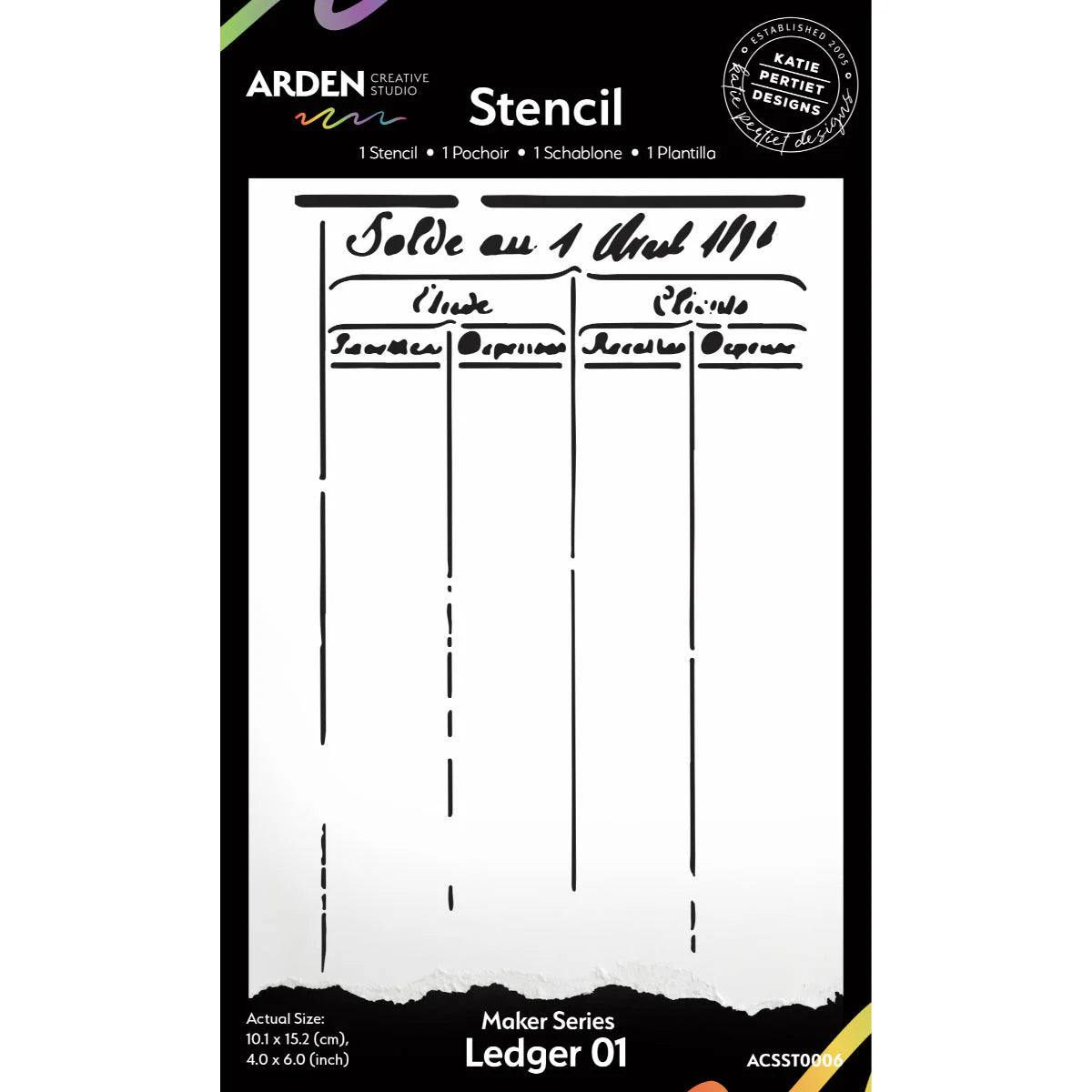 Arden Creative Studio Katie Pertiet Vintage Maker Series Stencil Ledger 01