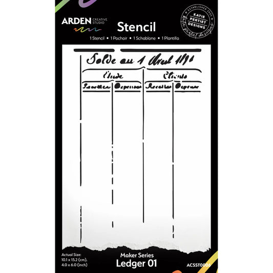 Arden Creative Studio Katie Pertiet Vintage Maker Series Stencil Ledger 01