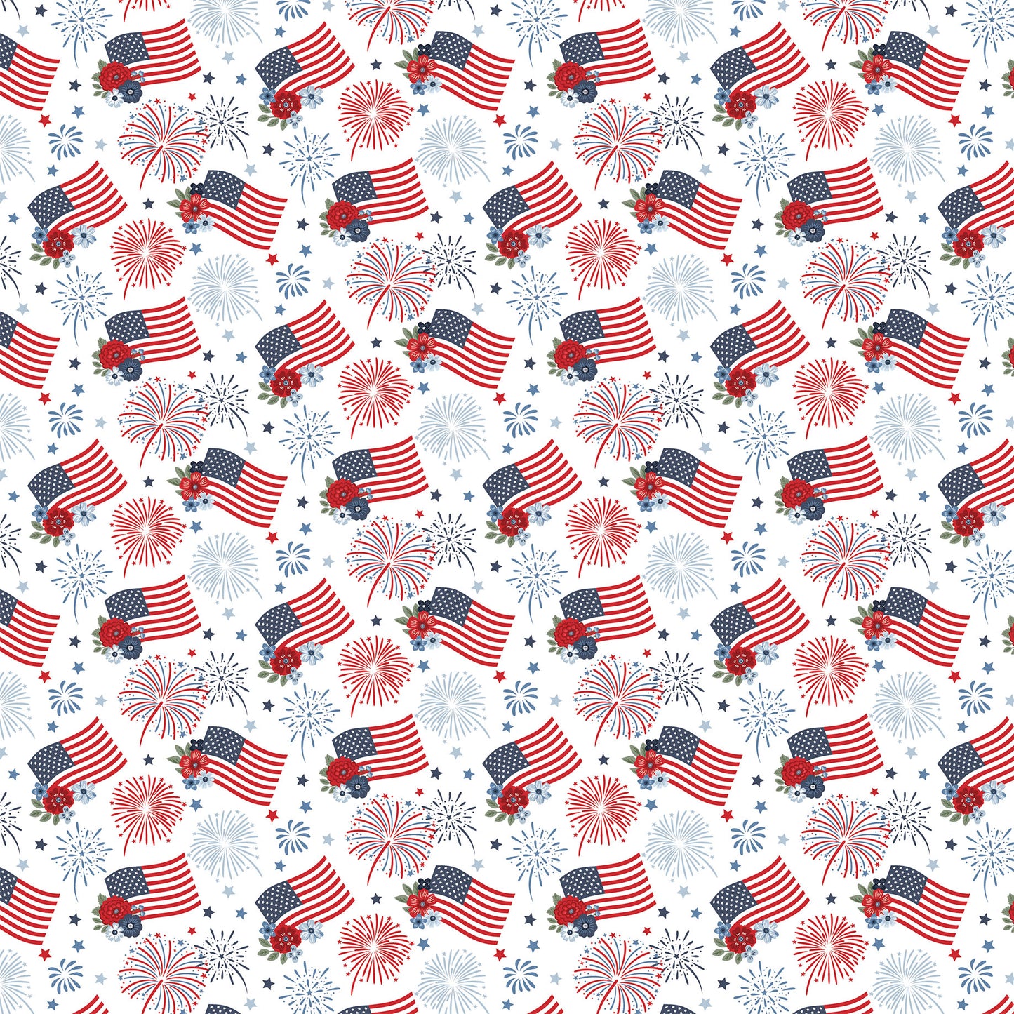 Echo Park - All American Collection - 12 x 12 Double Sided Paper - Fireworks And Flags