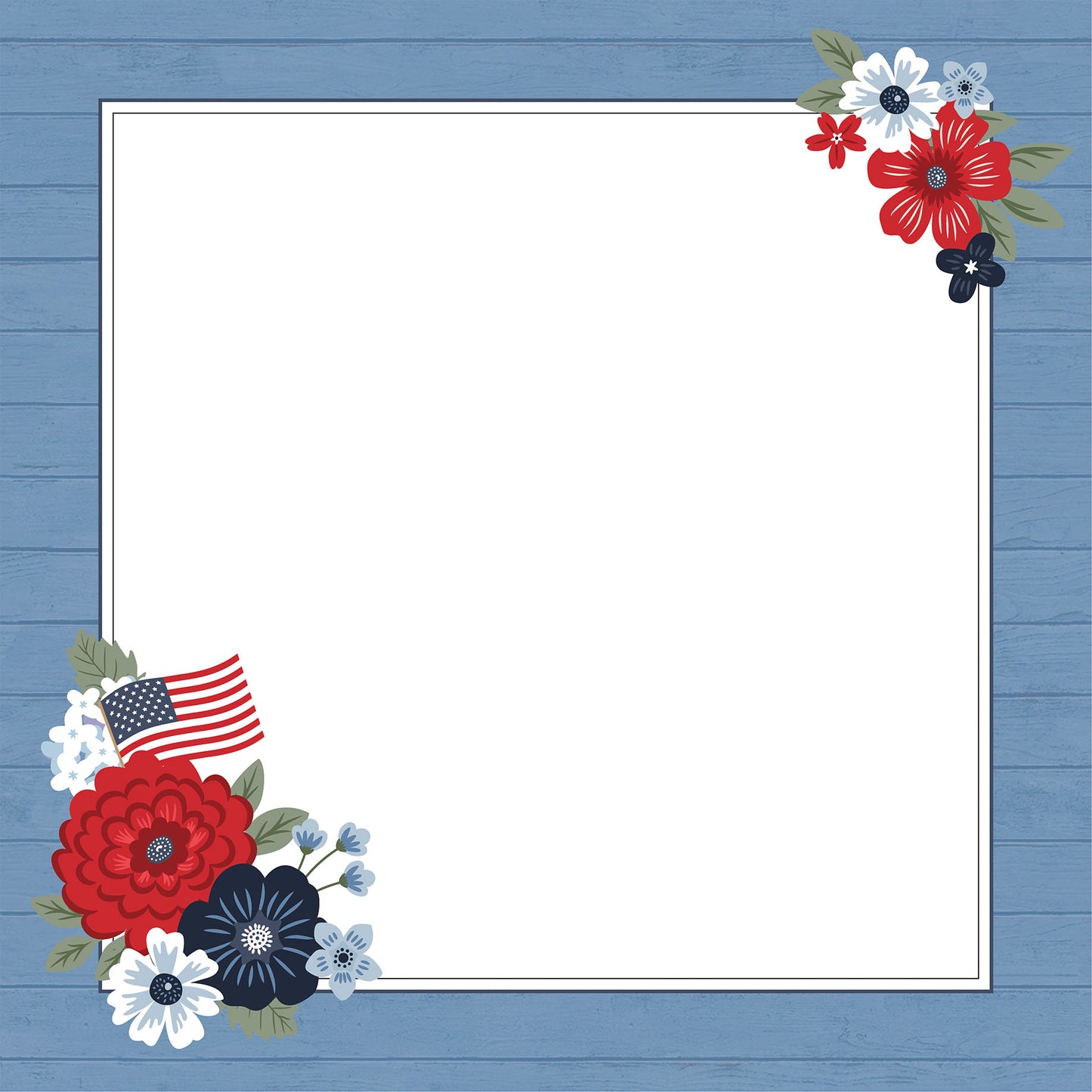 Echo Park - All American Collection - 12 x 12 Double Sided Paper - Americana Page Frame