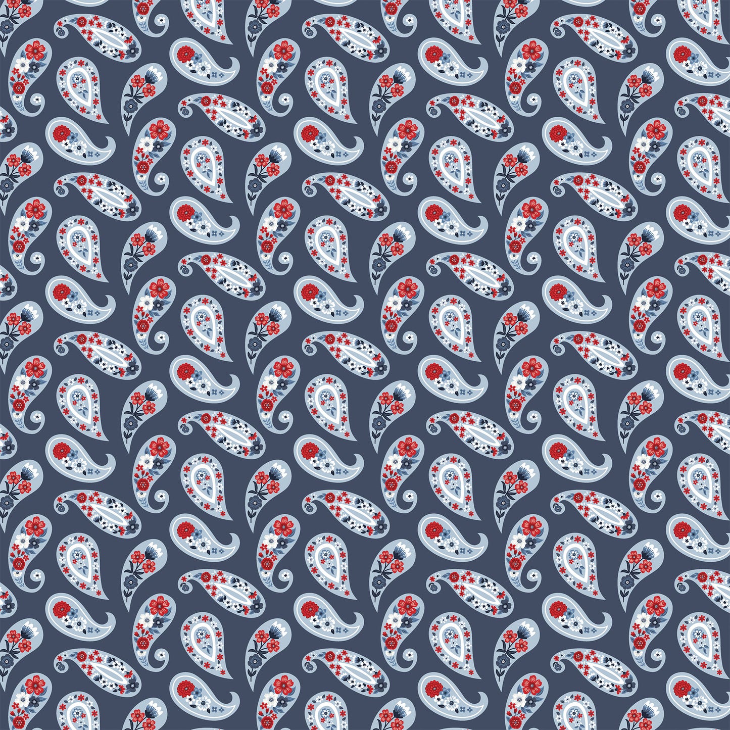 Echo Park - All American Collection - 12 x 12 Double Sided Paper - Floral Paisley