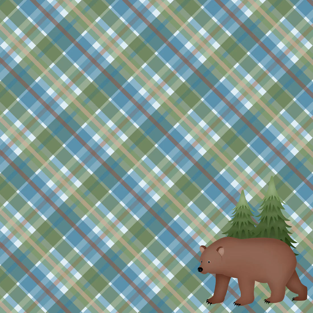 SSC Designs - Alaska Collection - Alaska State Shape - 12 x 12 Double-Sided Scrapbook Paper