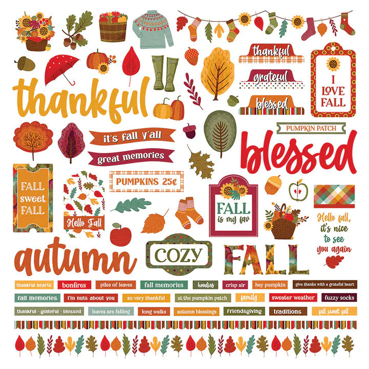 PhotoPlay - Autumn Vibes Collection - Cardstock Stickers - Elements