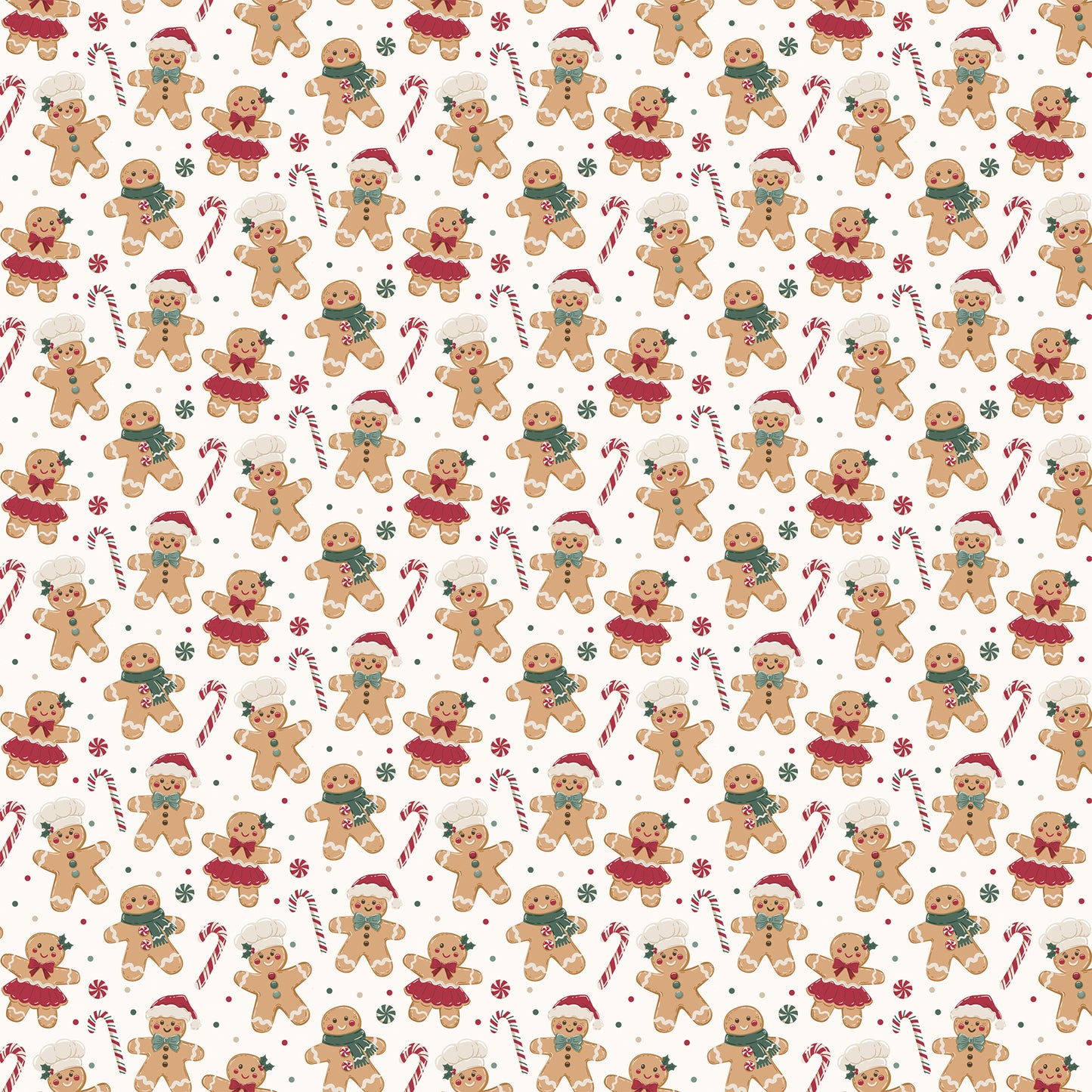 Echo Park -Baking Christmas Cheer Collection - 12 x 12 Double Sided Paper - Cheerful Gingerbread