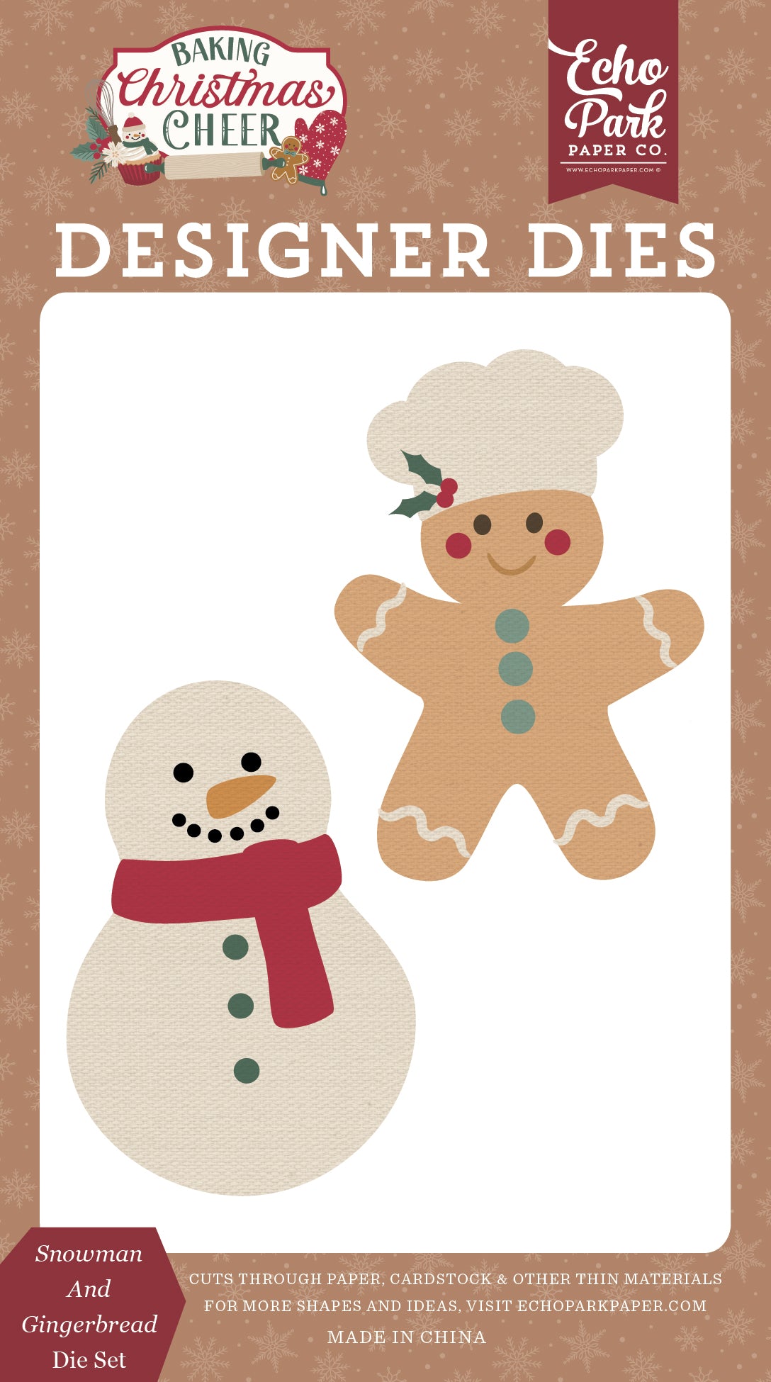 Echo Park -Baking Christmas Cheer Collection - Designer Dies - Snowman And Gingerbread