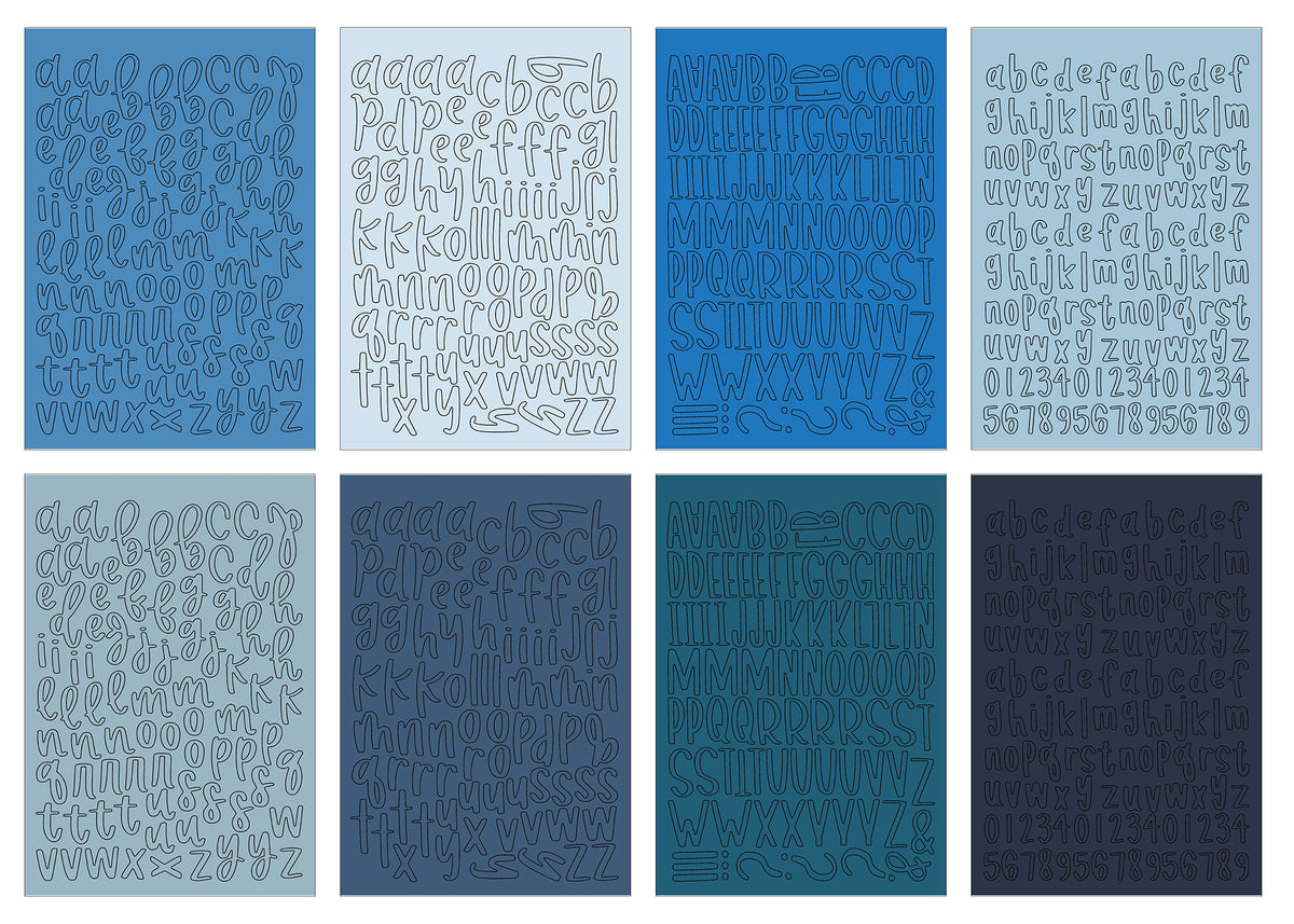 Echo Park - Essentials Collection - Sticker Book - Blue Alpha