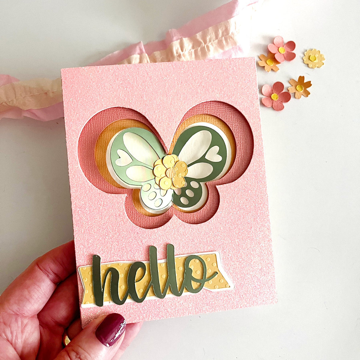 Encore Paper - 12 x 12 Glitter Luxe Cardstock - Sugary Pink