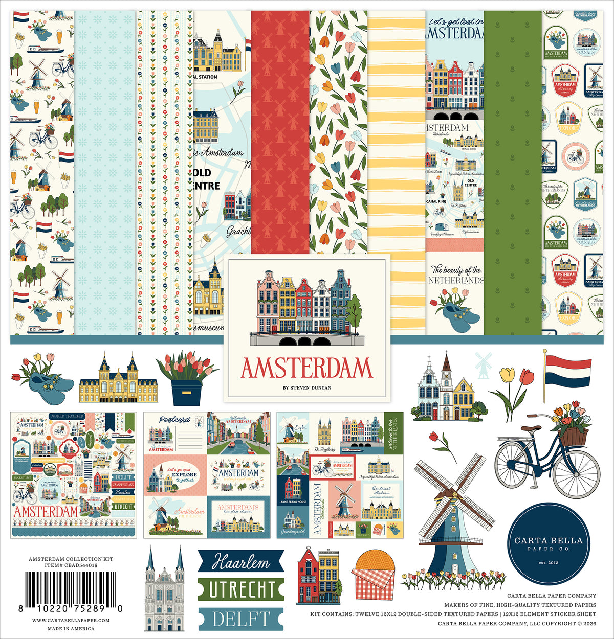 Carta Bella Paper - Amsterdam Collection - 12 x 12 Collection Kit
