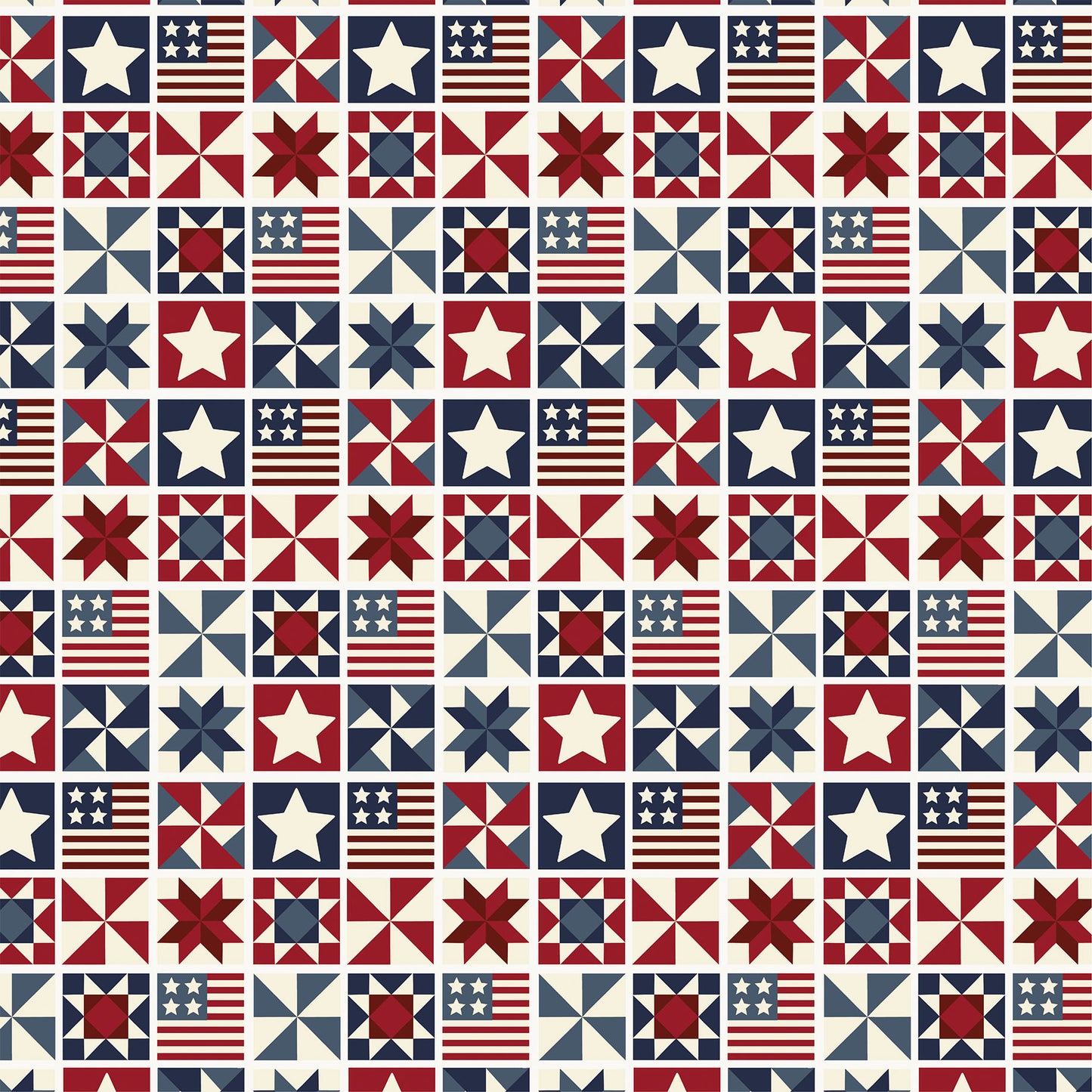 Carta Bella - Americana Summer Collection - 12 x 12 Double-Sided Paper - Americana Quilt
