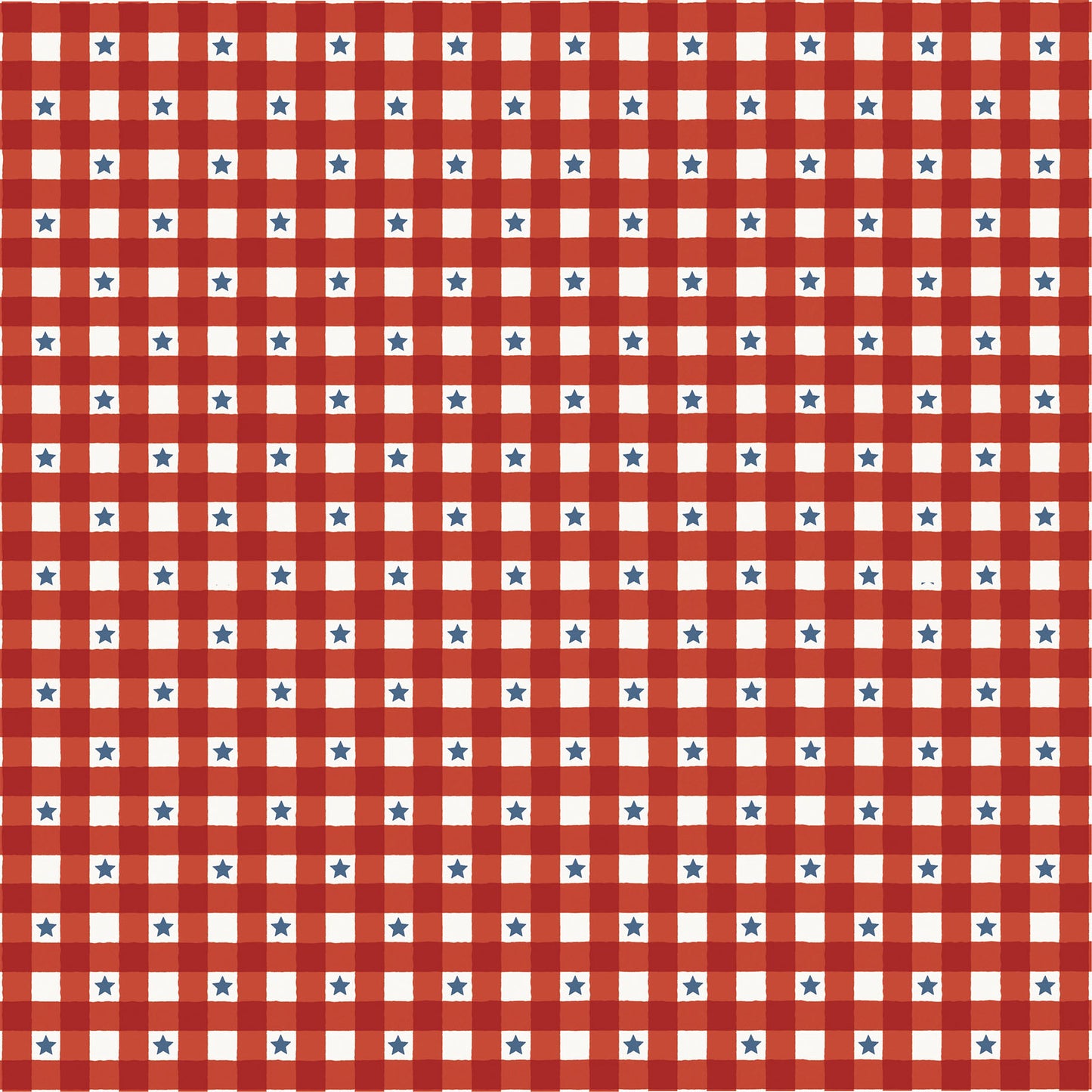 Carta Bella - Americana Summer Collection - 12 x 12 Double-Sided Paper - Starry Plaid