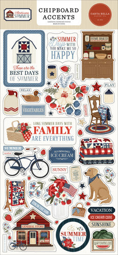 Carta Bella - Americana Summer Collection - Chipboard Accents