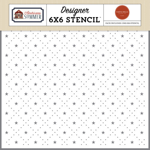 Carta Bella Paper - Americana Summer Collection - Stencils - Quilted Stars