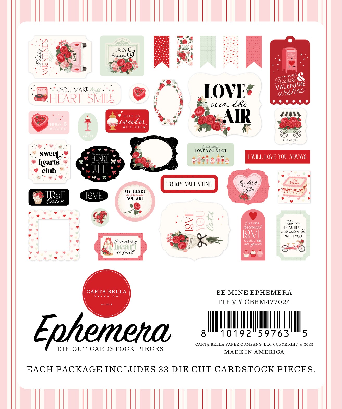 Carta Bella - Be Mine Collection - Ephemera