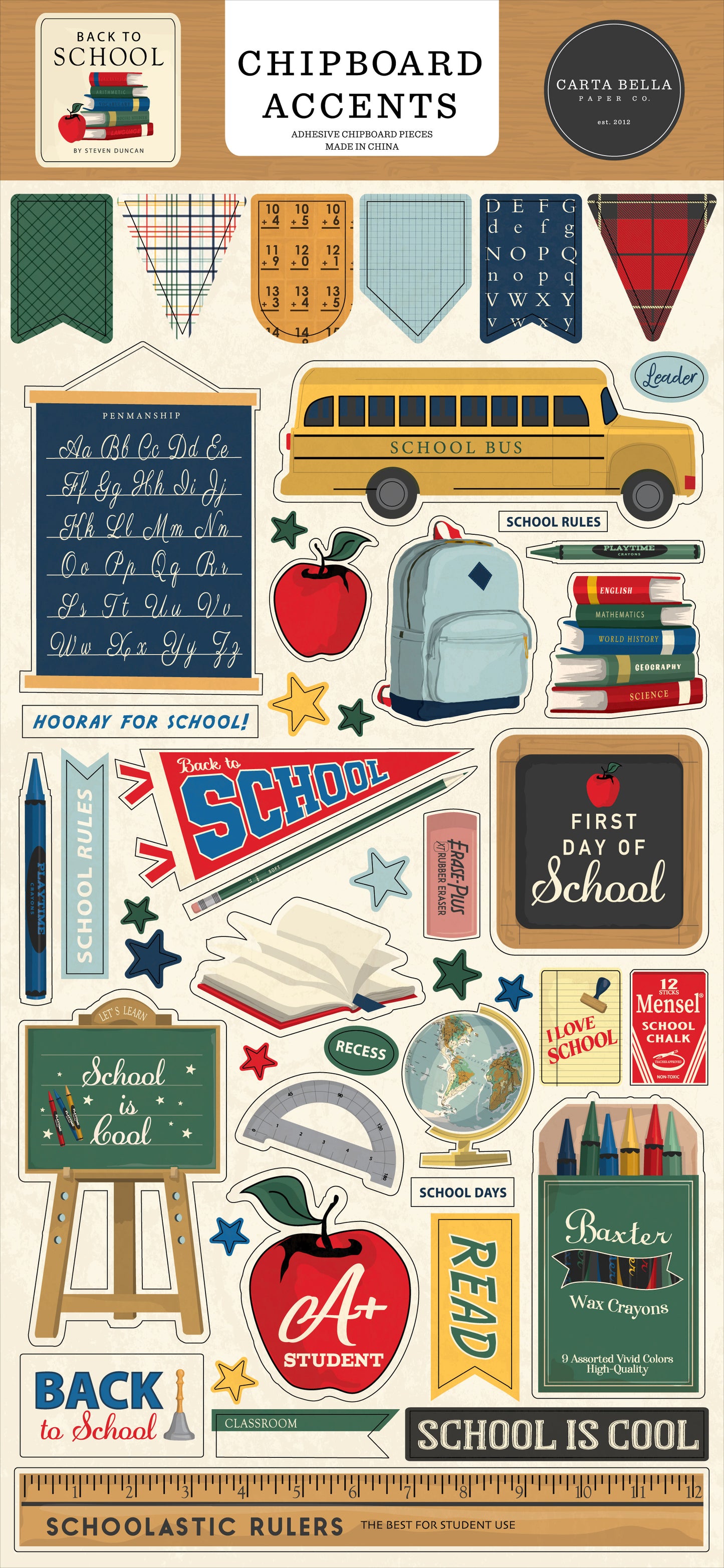 Carta Bella - Back To School Collection - Chipboard Accents