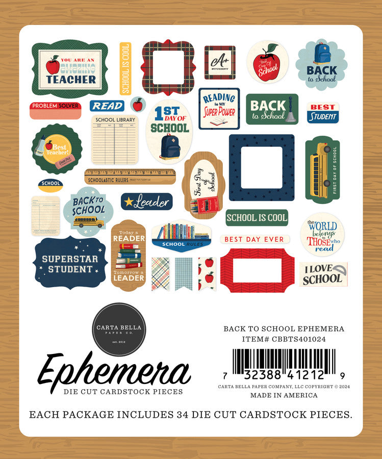 Carta Bella - Back To School Collection - Ephemera