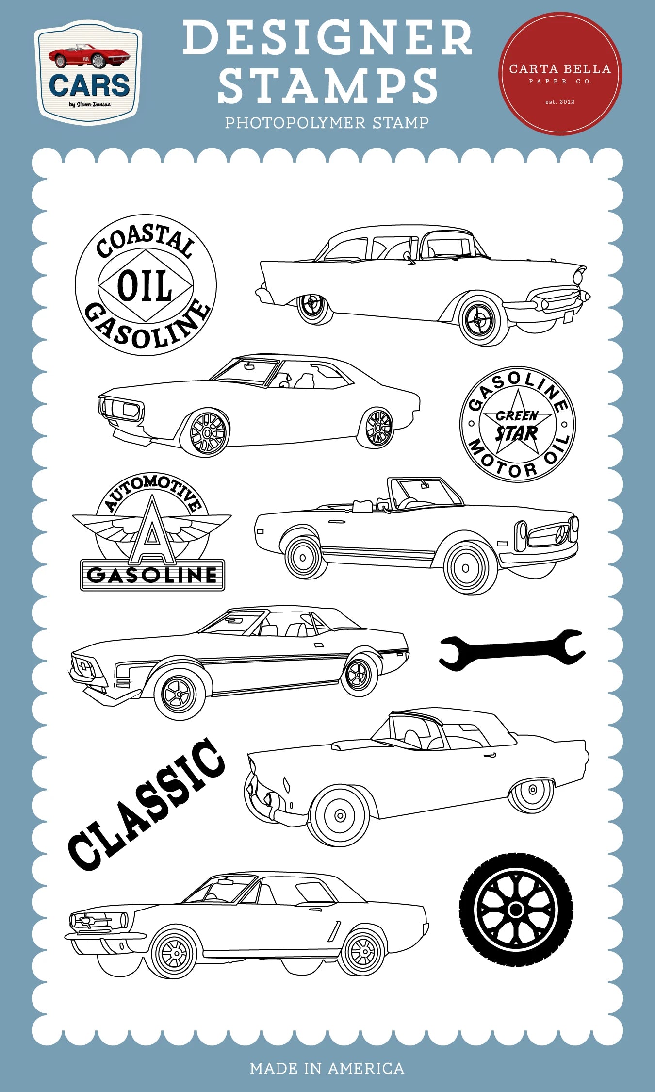 Carta Bella - Cars Collection - Classic Cars Stamp Set
