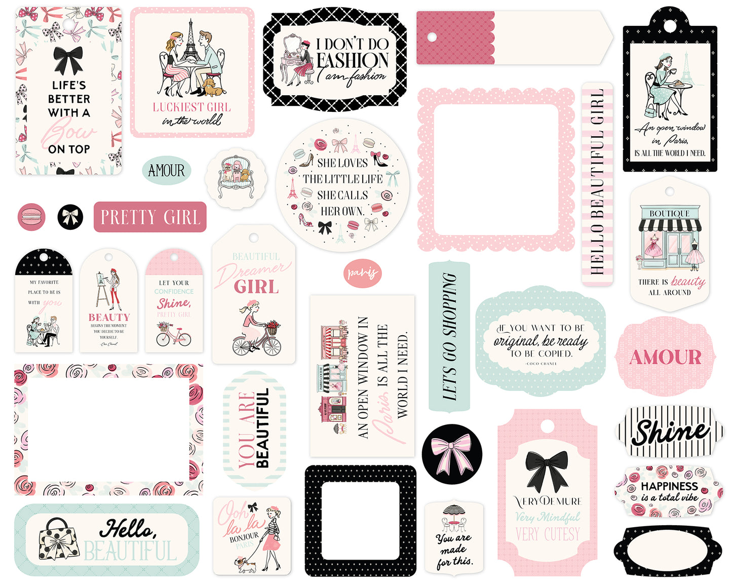 Carta Bella - French Girl Collection - Frames & Tags