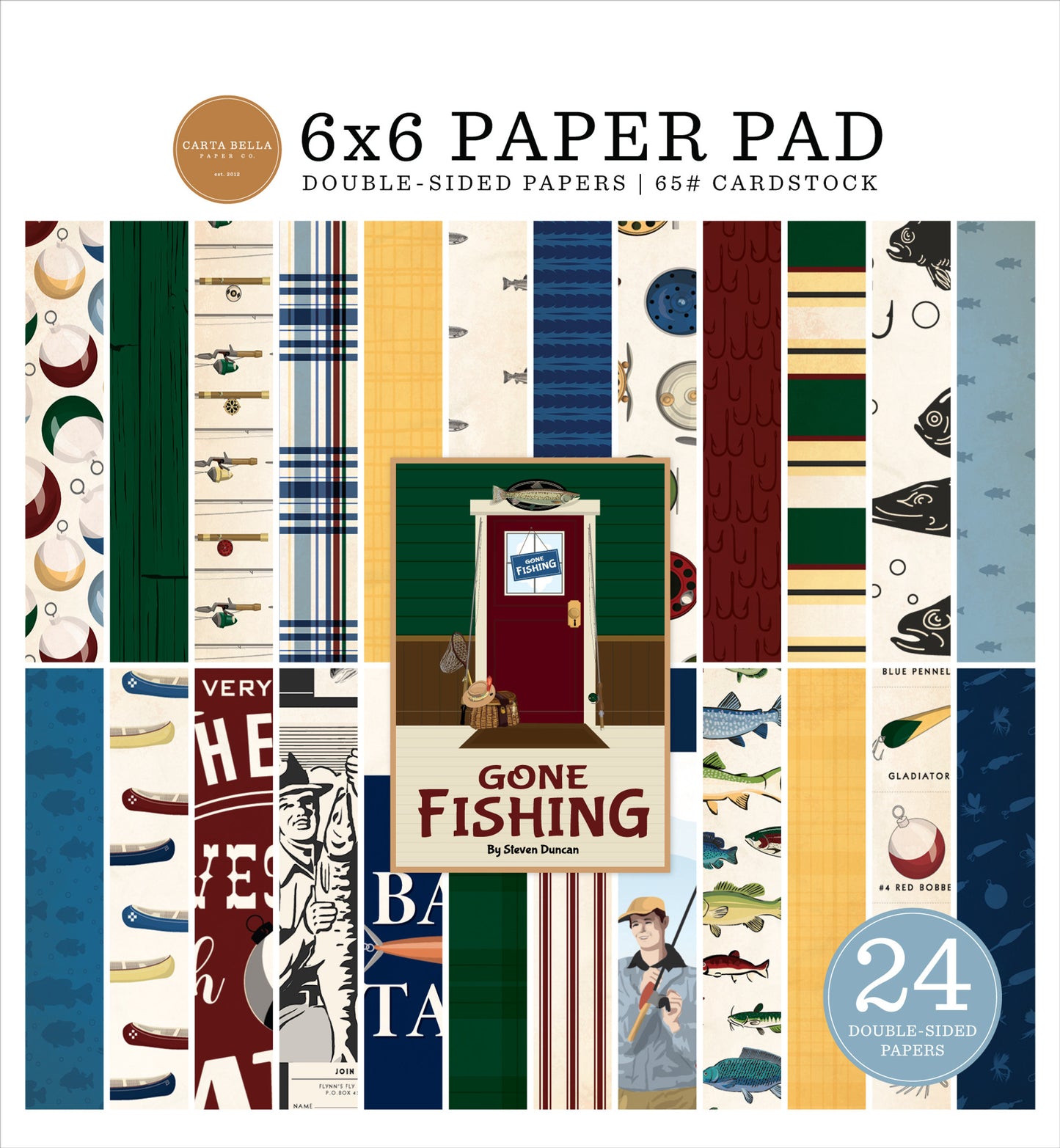 Carta Bella Gone Fishing 6 x 6 Paper Pad