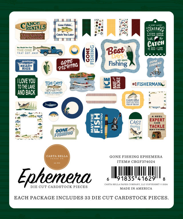 Carta Bella Gone Fishing Ephemera