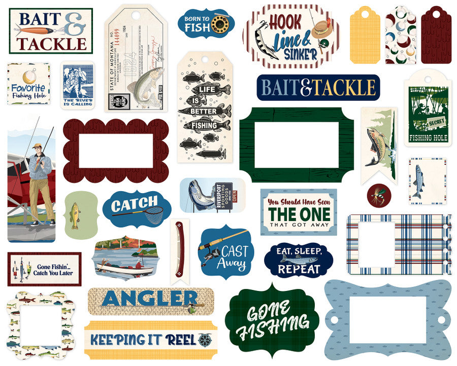 Carta Bella Gone Fishing Frames & Tags
