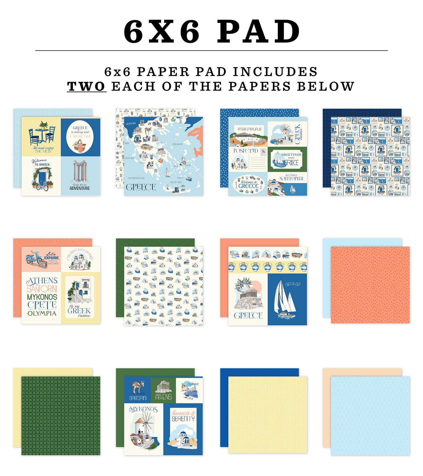 Carta Bella Paper - Greece Collection - 6 x 6 Paper Pad