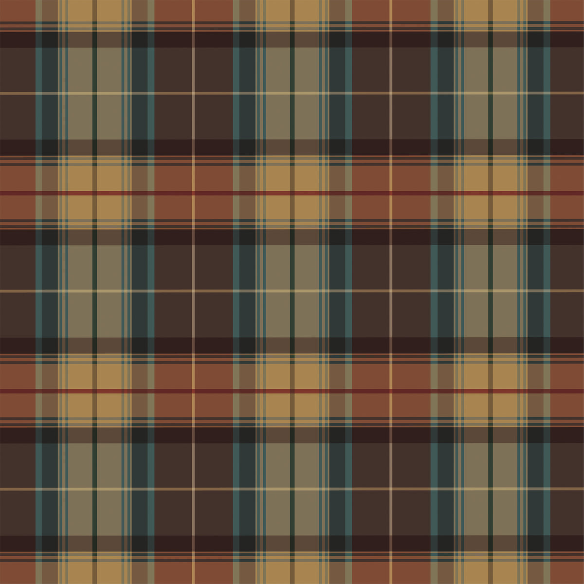 Carta Bella Paper -Here Comes Autumn Collection - 12 x 12 Double Sided Paper - Moody Plaid