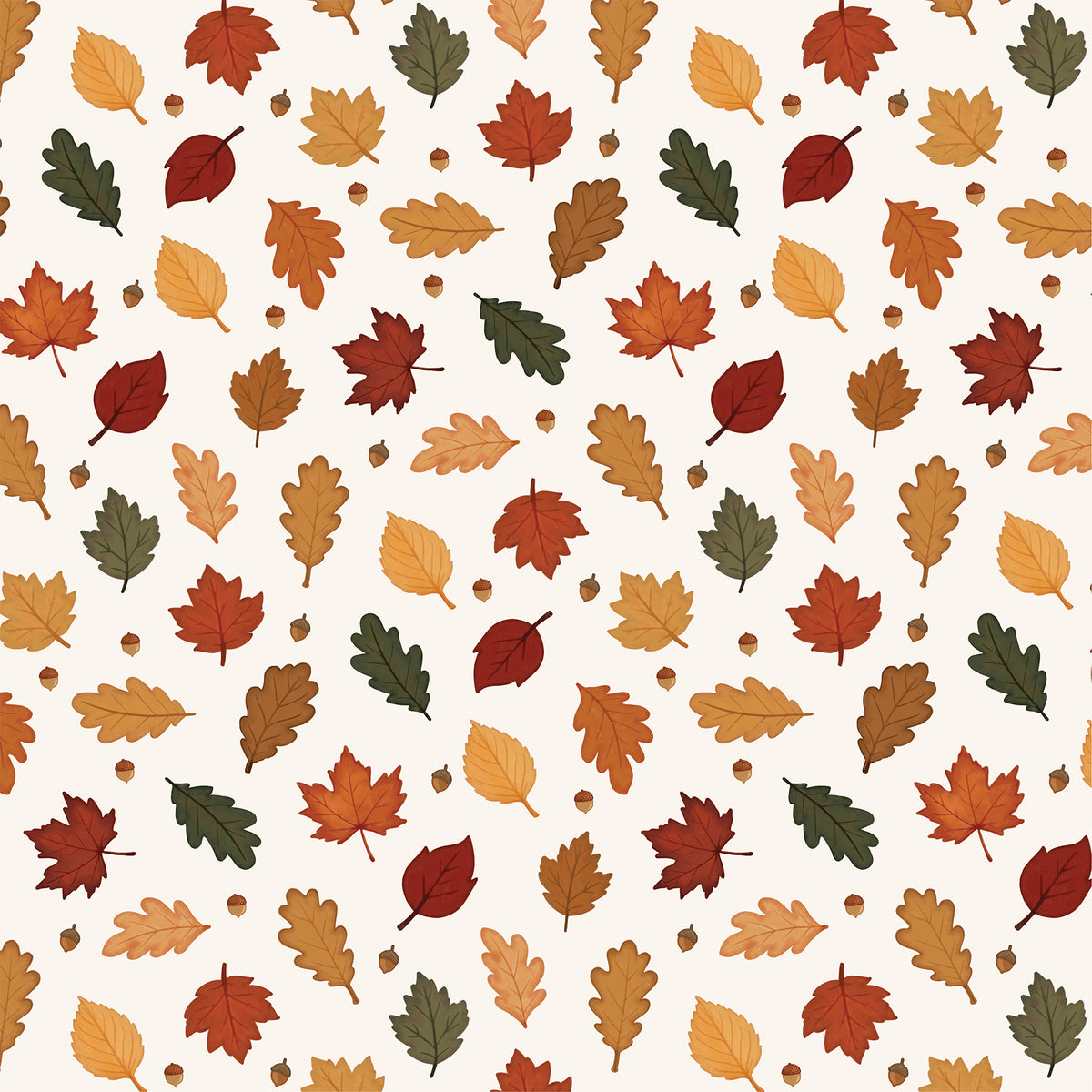 Carta Bella Paper -Here Comes Autumn Collection - 12 x 12 Double Sided Paper - Colors Of Fall Leaves