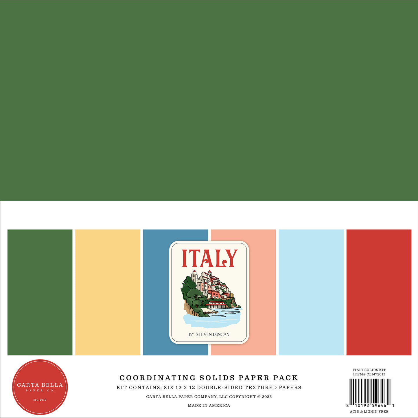 Carta Bella - Italy Collection - 12 x 12 Solids Kit