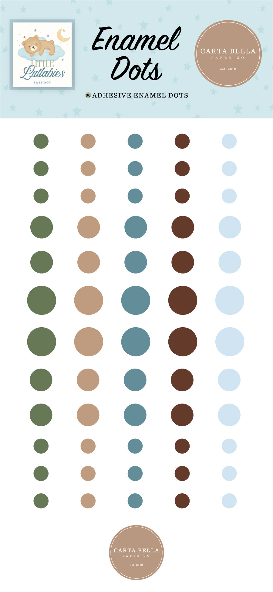 Carta Bella - Little Lullabies Baby Boy Collection - Enamel Dots