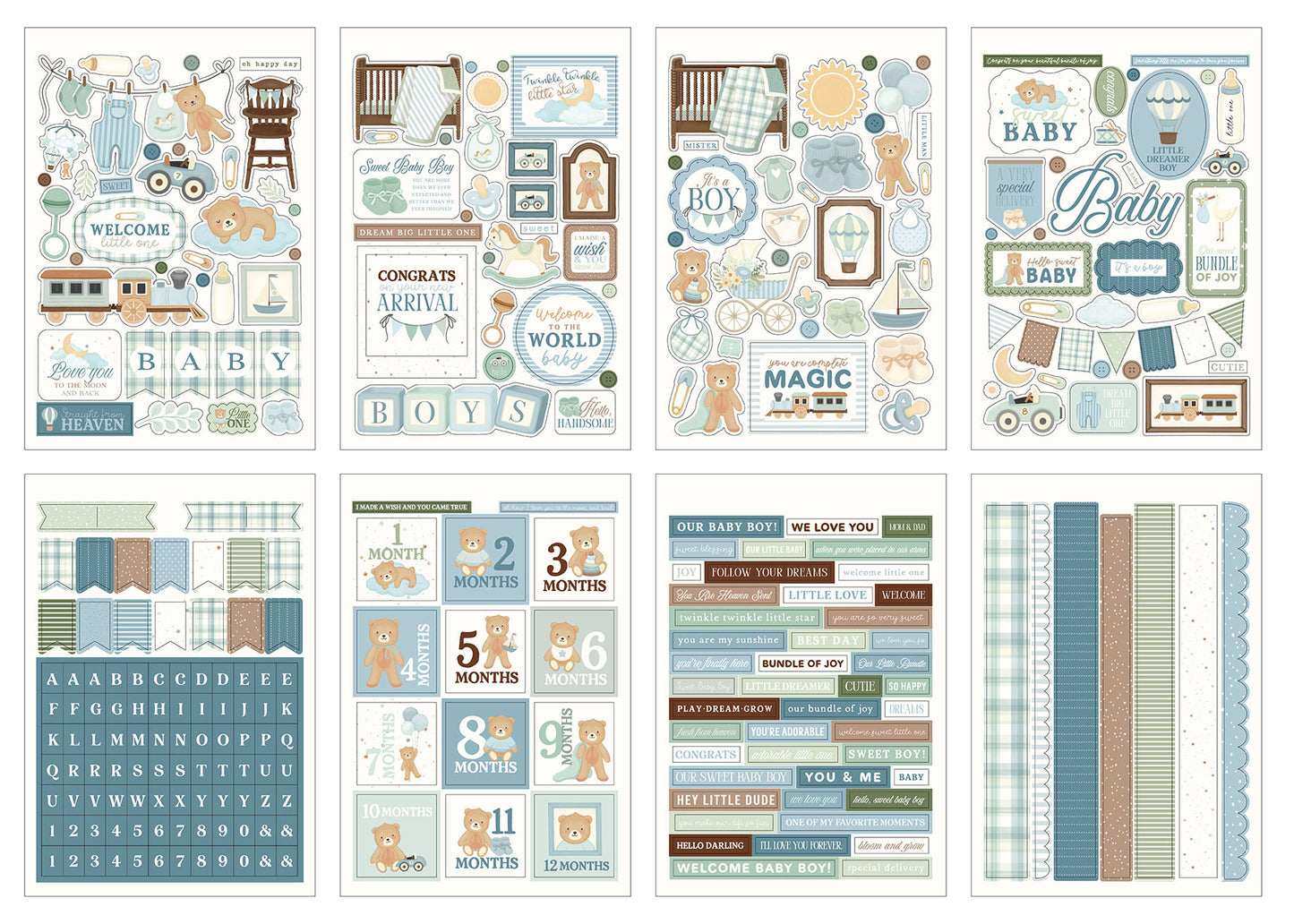 Carta Bella - Little Lullabies Baby Boy Collection - Baby Boy Sticker Book