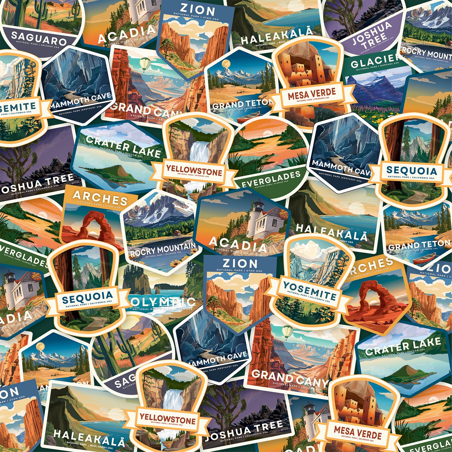 Carta Bella Paper - National Parks No. 2 Collection - 12 x 12 Double Sided Paper - Park Patches