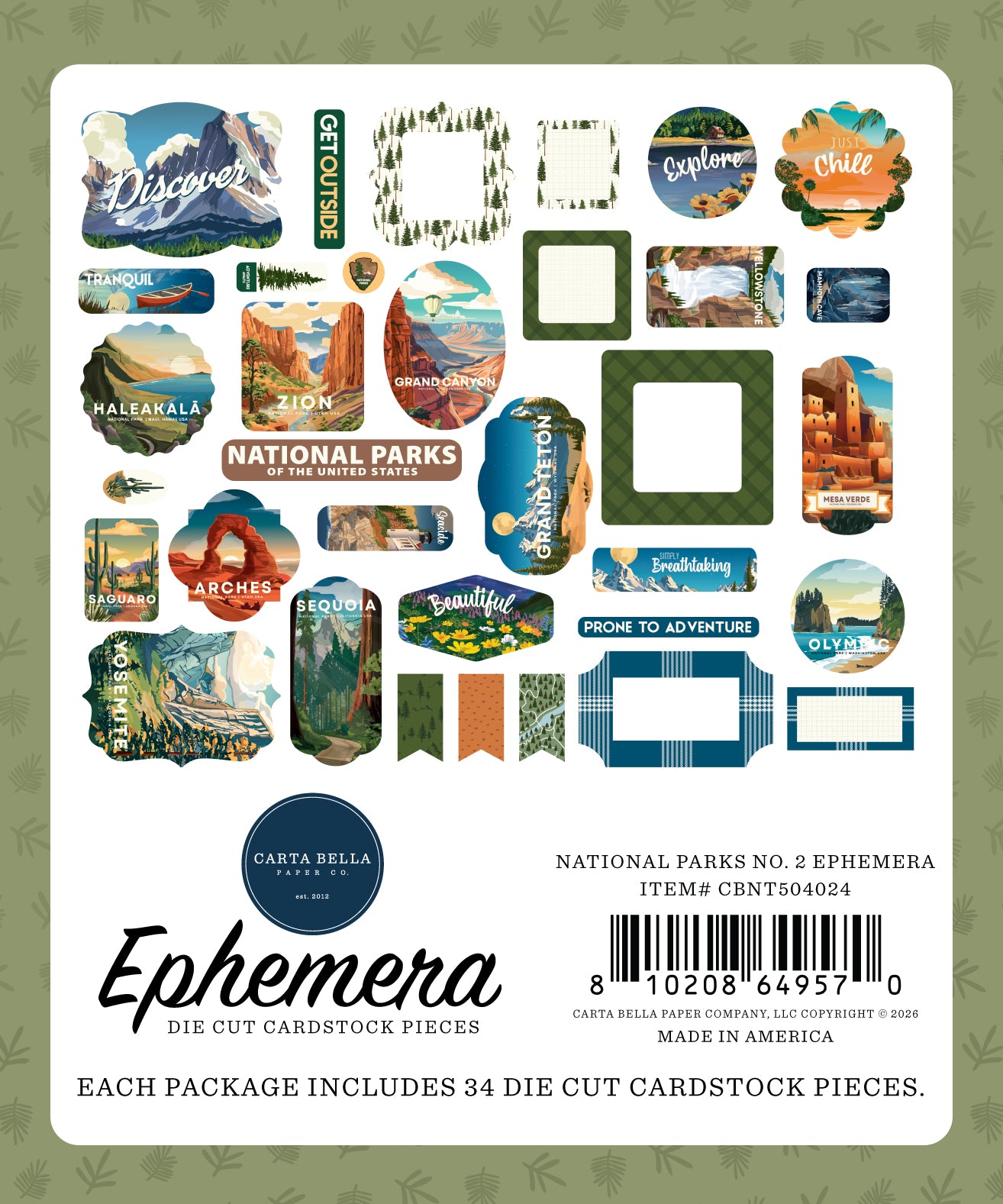 Carta Bella Paper - National Parks No. 2 Collection - Ephemera