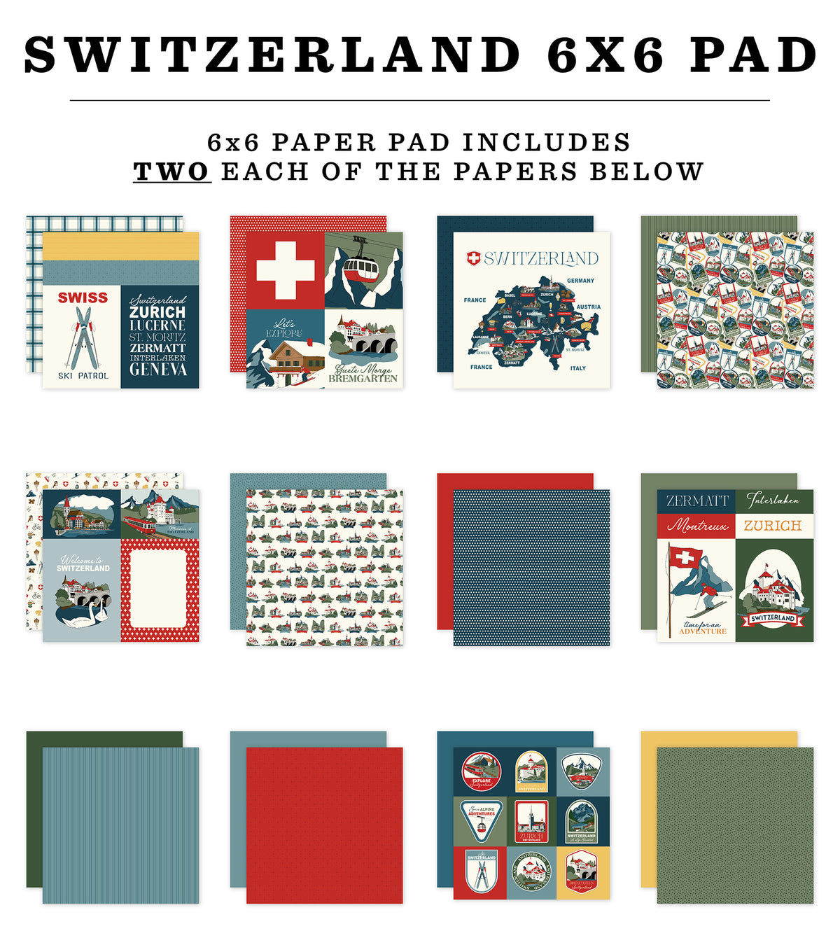 Carta Bella Paper - Switzerland Collection - 6 x 6 Paper Pad
