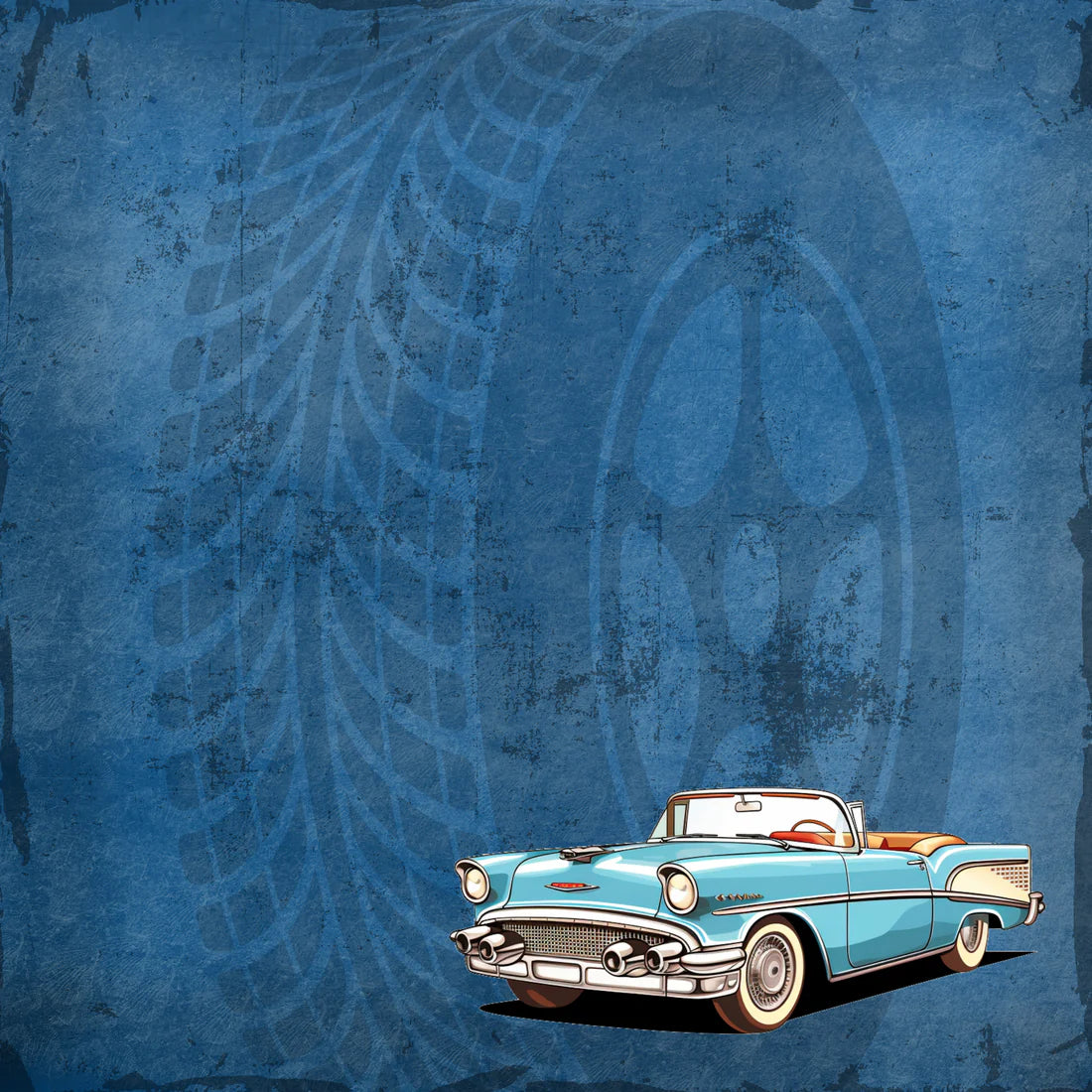 SSC Designs - Classic Cars Collection - 12 x 12 Double-Sided Scrapbook Paper - Never Old, Just Classic