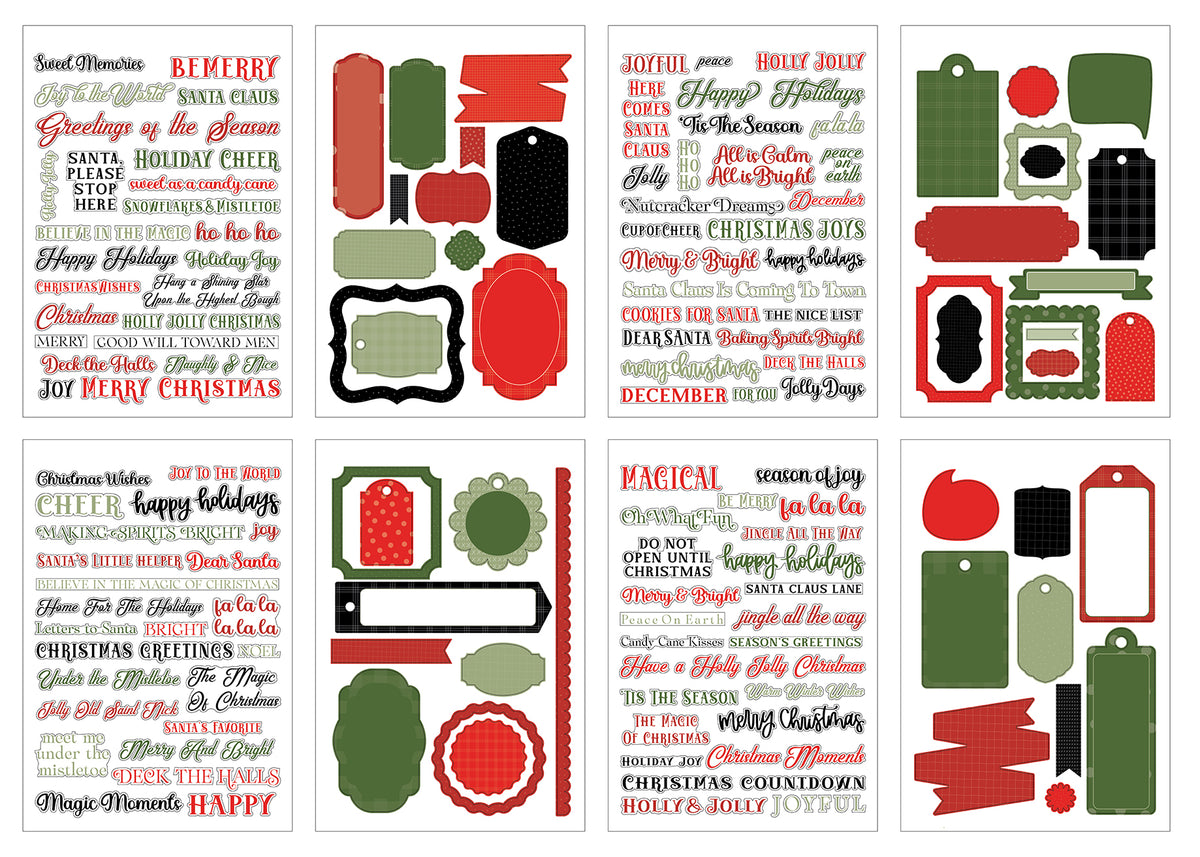 Echo Park - Essentials Collection - Sticker Book - Christmas Phrases