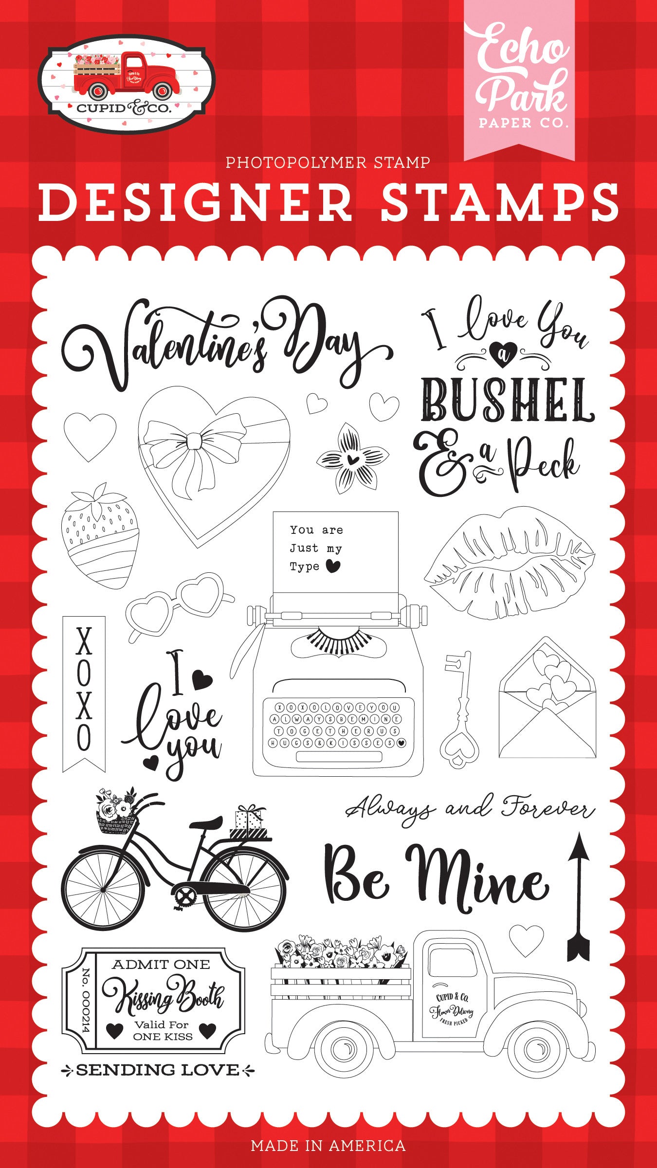 Echo Park -Cupid & Co -Be Mine 4x6 Stamp Set