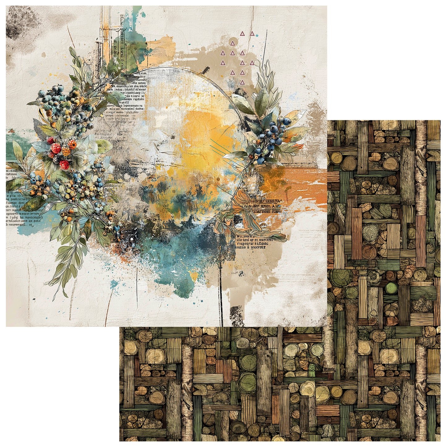 49 and Market - Campfire Memories Collection - 12 x 12 Double Sided Paper - Berries