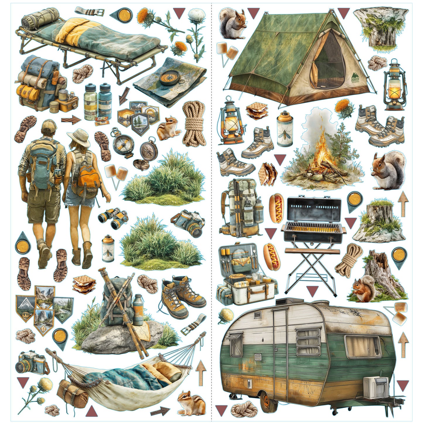 49 and Market - Campfire Memories Collection - Laser Cut Camping Elements