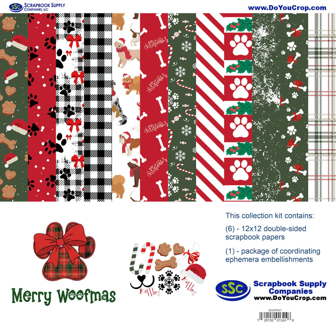 SSC - Merry Woofmas 12 x 12 Collection Pack with Ephemr