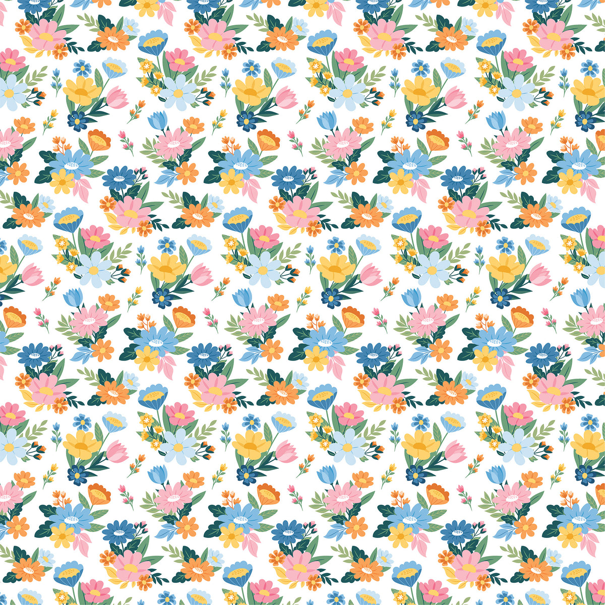 Echo Park - Dragonfly Collection -12 x 12 Double-Sided Paper - Life Is Good Florals