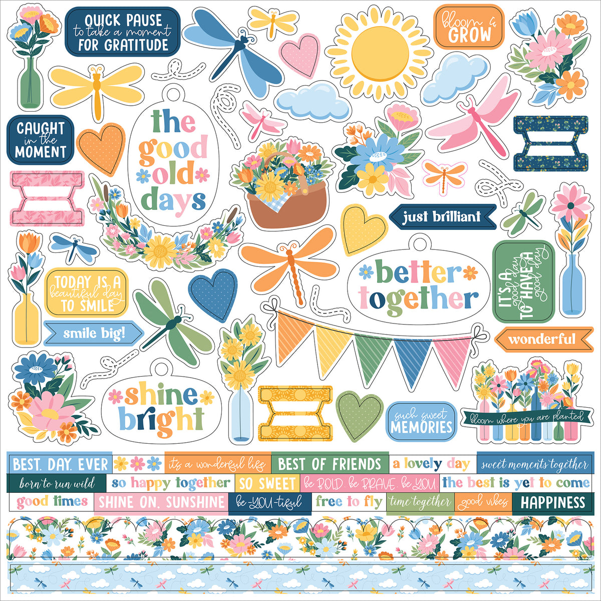 Echo Park - Dragonfly Collection -Element Sticker Sheet