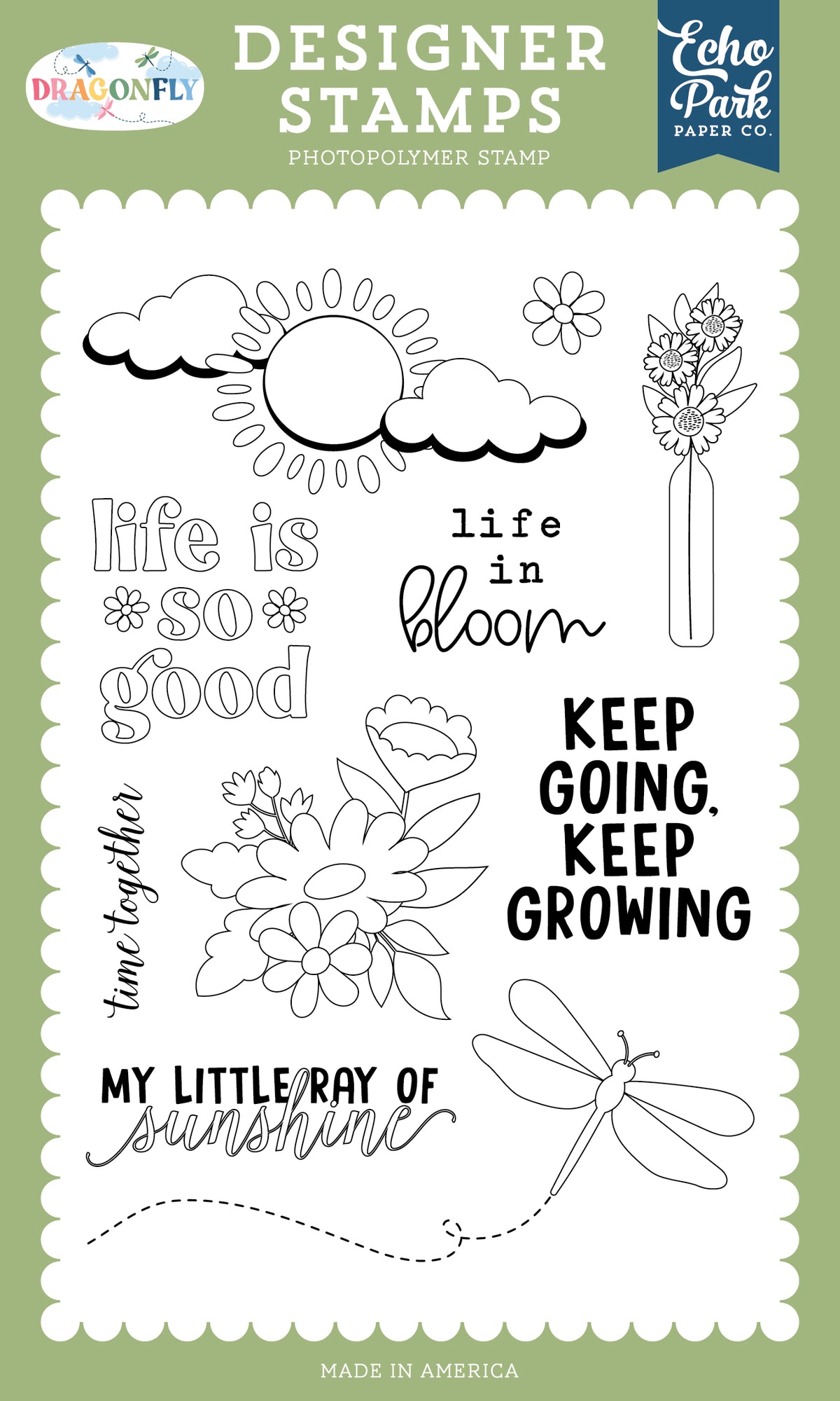 Echo Park - Dragonfly Collection -Photopolymer Stamp Set - Time Together
