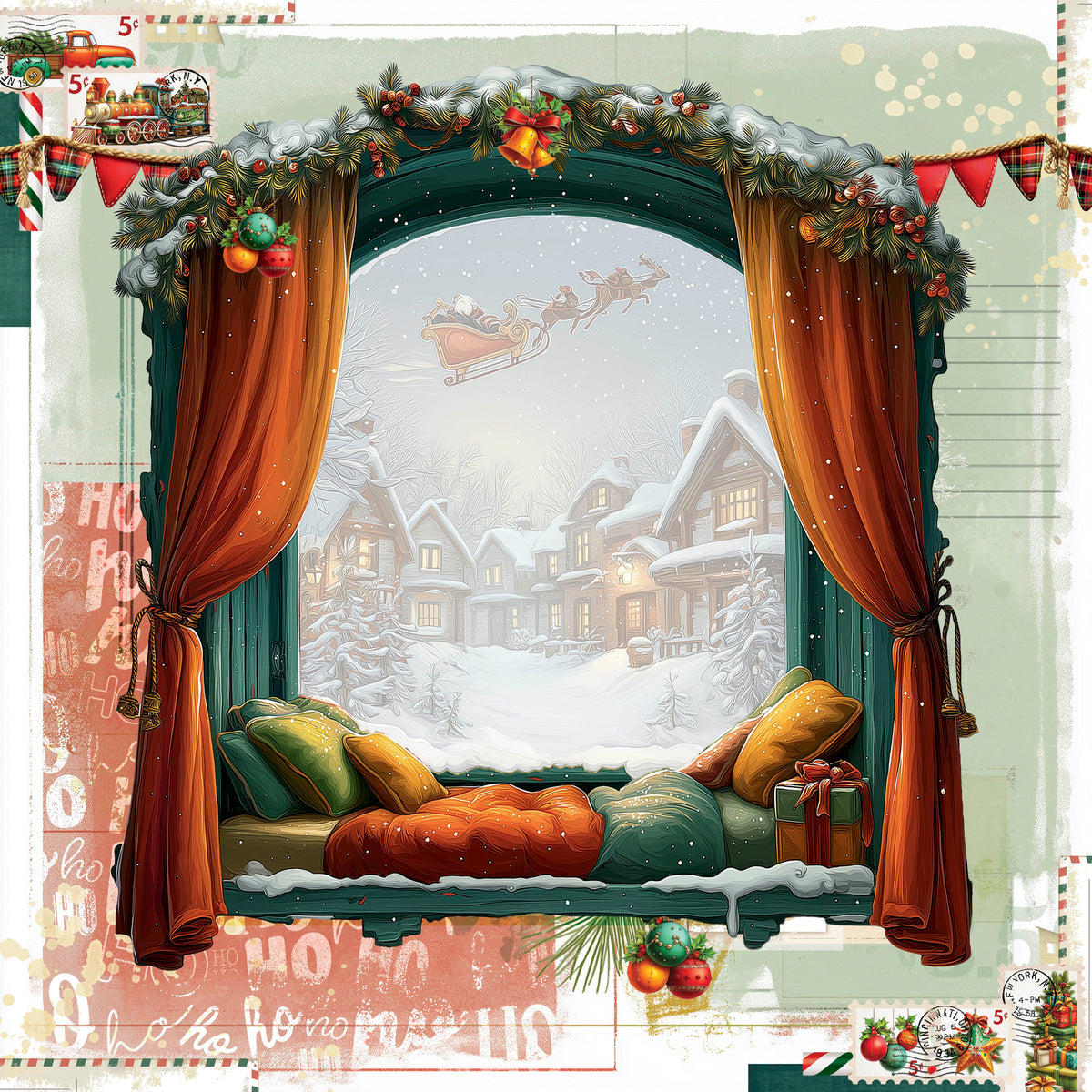 49 And Market - Jolly Jingles Collection - 12 x 12 Double Sided Paper - Jingle Bells