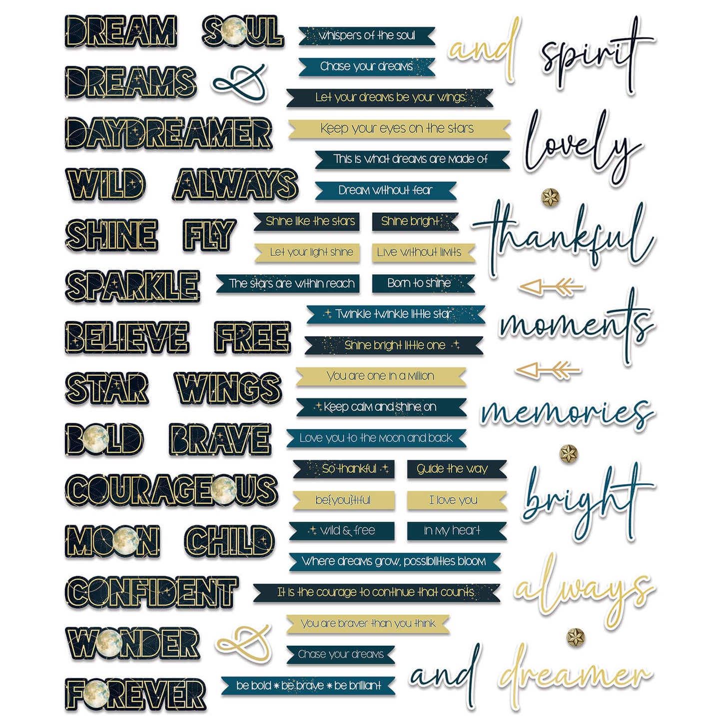49 and Market - Starlight Dreams Chipboard Words