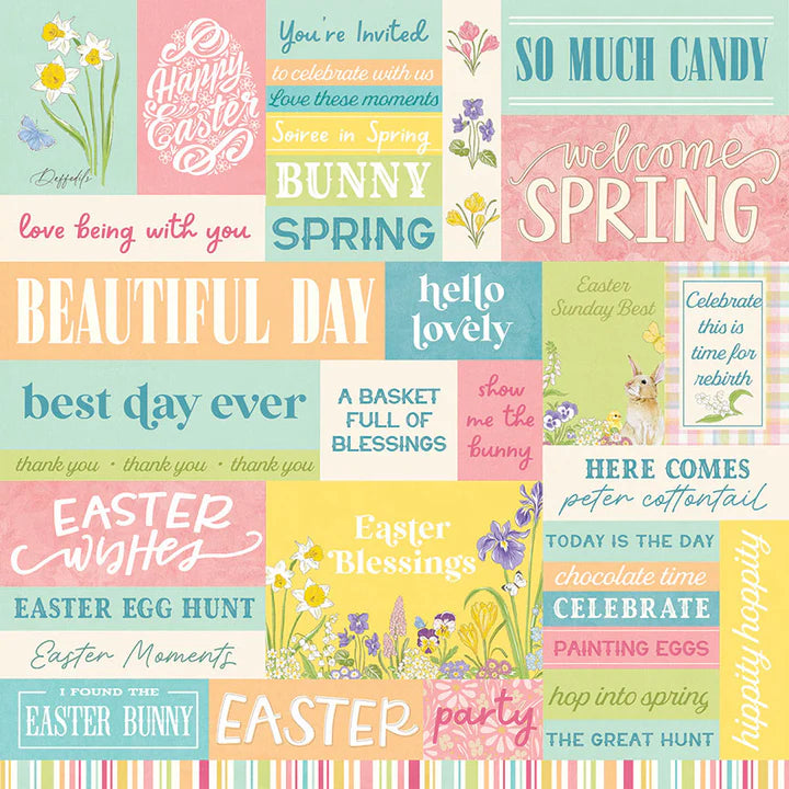 PhotoPlay - Easter Sunday Collection - 12 x 12 Double-Sided Paper - Easter Sentiments