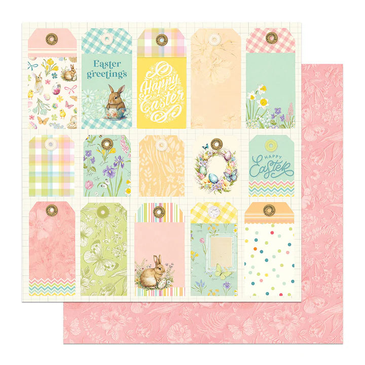 PhotoPlay - Easter Sunday Collection - 12 x 12 Double-Sided Paper - Bunny Tags