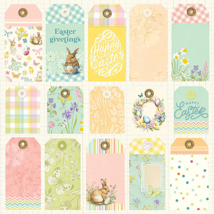 PhotoPlay - Easter Sunday Collection - 12 x 12 Double-Sided Paper - Bunny Tags