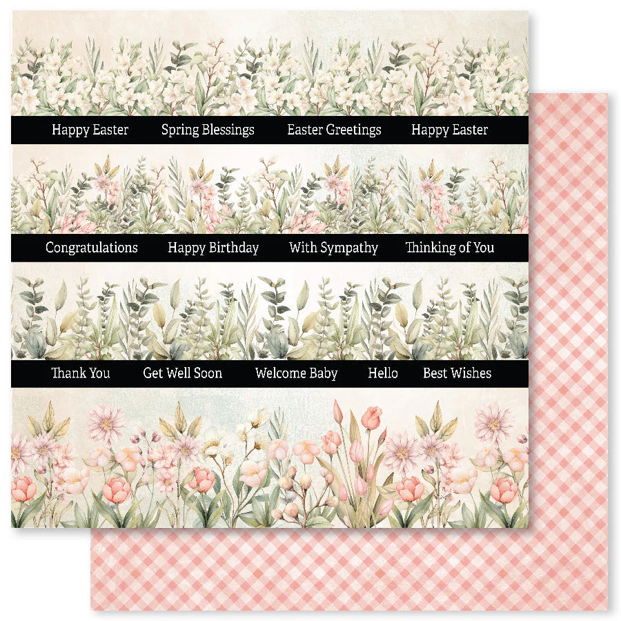 Paper Rose Studio - Double Sided 12 x 12 Paper - Easter Memories Basics C